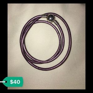 Purple Leather Pandora Bracelet